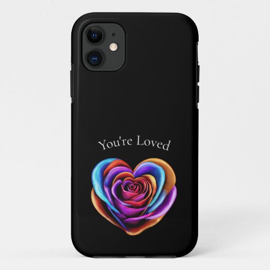 Kleurrijke hartvormige Roos-Valentijnsdag Case-Mate iPhone Case (Achterkant)