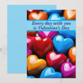 Kleurrijke hartvormige Snoep Valentijn Kaart (Voorkant / Achterkant)