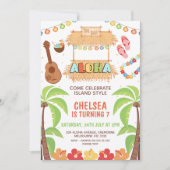 Kleurrijke Hawaïaanse Aloha Verjaardag Uitnodiging (Voorkant)