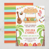 Kleurrijke Hawaïaanse Aloha Verjaardag Uitnodiging (Voorkant / Achterkant)