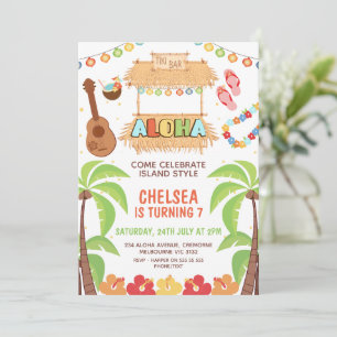Kleurrijke Hawaïaanse Aloha Verjaardag Uitnodiging