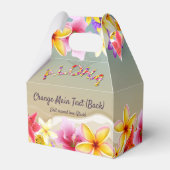 Kleurrijke Hawaïaanse bloemen bruiloft thema Bedankdoosjes (Achterkant)
