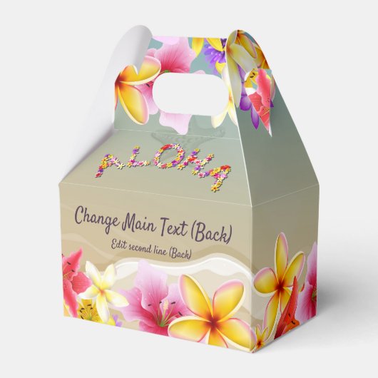 Kleurrijke Hawaïaanse bloemen bruiloft thema Bedankdoosjes (Achterkant)