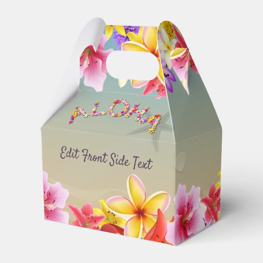 Kleurrijke Hawaïaanse bloemen bruiloft thema Bedankdoosjes (Voorkant Zijde)