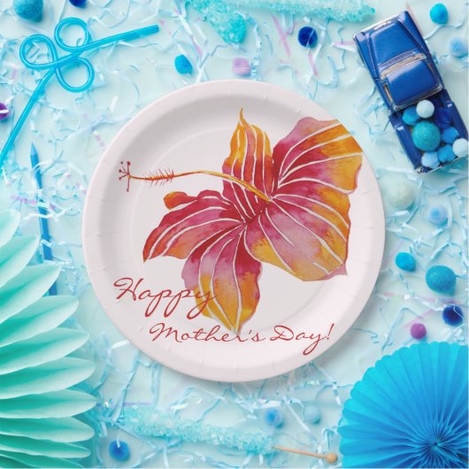 Kleurrijke Hawaïaanse Bloemen Moederdag Papier Bor Papieren Bordje (Feest)