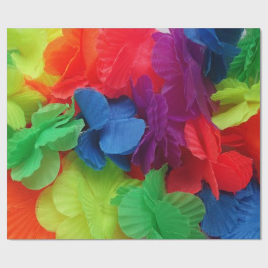 Kleurrijke Hawaïaanse Luau-feest Lei-krans bloemen Cadeaupapier (Vlak)
