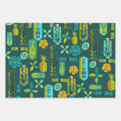 Kleurrijke Hawaïaanse Tiki en Vis Inpakpapier Vel (Voorkant 3)