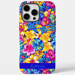 Kleurrijke Hawaïaanse Tropische Bloem Palm Naam iPhone 16 Pro Max Hoesje