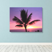 Kleurrijke Hawaïaanse Zonsondergang Canvas Print (Insitu (Houten vloer))