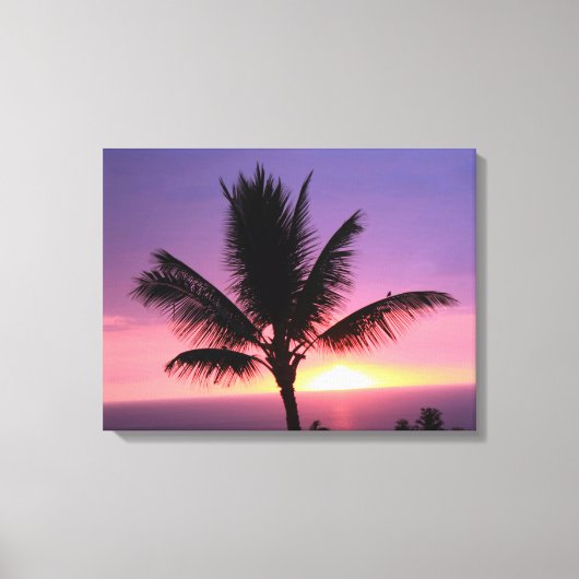 Kleurrijke Hawaïaanse Zonsondergang Canvas Print (Voorkant)