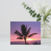 Kleurrijke Hawaïaanse Zonsondergang en Palm Briefk Briefkaart (Staand voorkant)