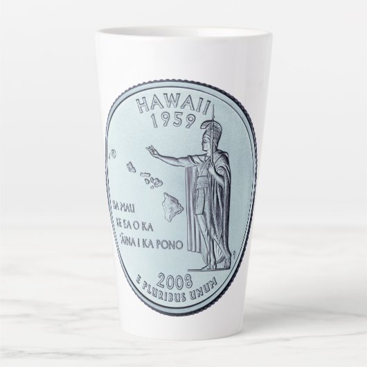 Kleurrijke Hawaii State Quarter Ontwerp Latte Mok (Voorkant)