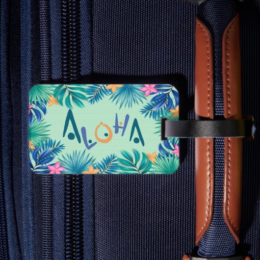 Kleurrijke Hawaiiaanse Aloha Groet Bagagelabel (Achterkant Insitu 2)