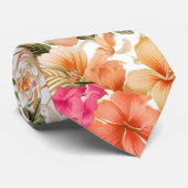 Kleurrijke Hawaiiaanse Bloemen Patroon ID1092 Stropdas (Opgerold)