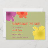 Kleurrijke Hawaiiaanse Hibiscus bruiloft Save the Save The Date (Voorkant)