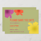 Kleurrijke Hawaiiaanse Hibiscus bruiloft Save the  Save The Date (Voorkant / Achterkant)
