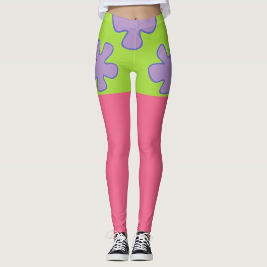 Kleurrijke Hawaiiaanse tweekleurige broek Leggings (Voorkant)