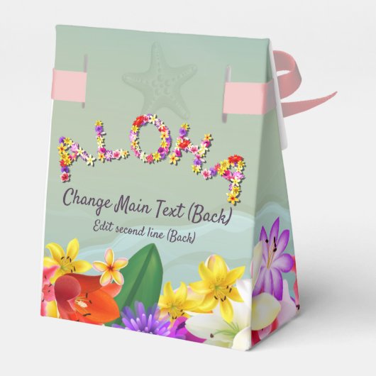 Kleurrijke Hawaiian Beach bruiloft thema Bedankdoosjes (Achterkant)
