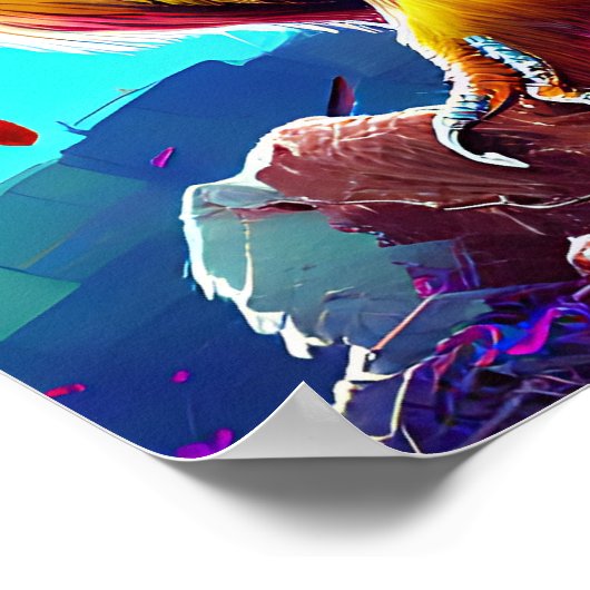 kleurrijke hawenkvogel poster (Hoek)