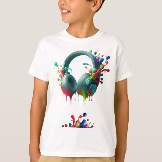 Kleurrijke HeadPhone T-shirt (Voorkant)