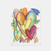 Kleurrijke Healing Hearts Rainbow Soft Fuzzy Deken (Voorkant)