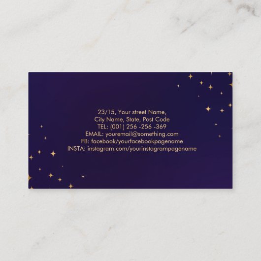 Kleurrijke Healing Kristallen en Bloemen Visitekaartje (Achterkant)