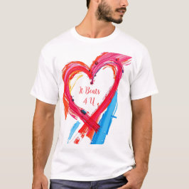 Kleurrijke Heart Brushstroke Art T-shirt
