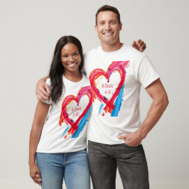 Kleurrijke Heart Brushstroke Art T-shirt