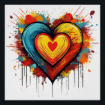 Kleurrijke Heart Explosion Bold en speelse Pop Art Perfect Poster<br><div class="desc">Voeg een vleugje kleur en energie toe met dit gedurfde hart explosie ontwerp. Ideaal voor fans van dynamische,  speelse en retro pop kunststijlen,  waardoor een levendige en leuke touch aan uw items.</div>