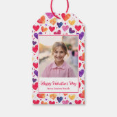 Kleurrijke Hearts Classroom Valentijnsdag Foto Cadeaulabel (Voorkant)