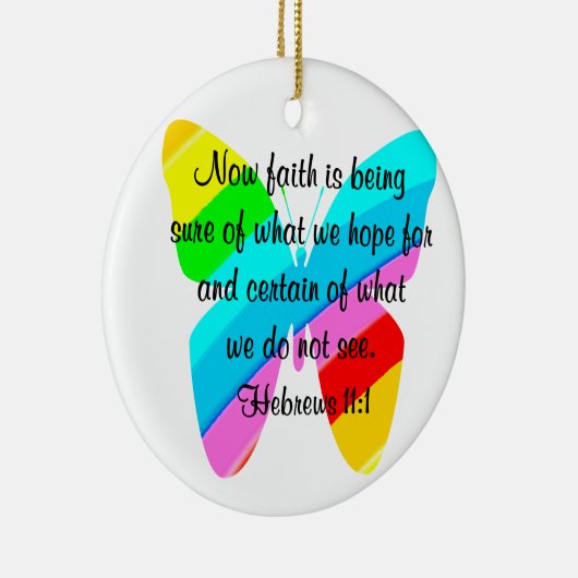 KLEURRIJKE HEBREEËN 11:1 VLINDERONTWERP KERAMISCH ORNAMENT (Rechts)