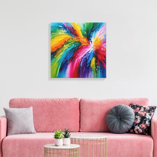 Kleurrijke hedendaagse Abstracte kunst Canvas Afdruk (Insitu (Woonkamer))