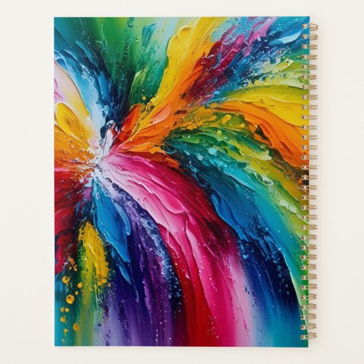 Kleurrijke hedendaagse Abstracte kunst Monogram Planner (Achterkant)