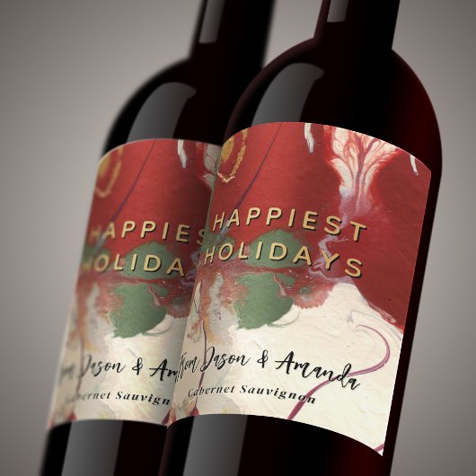 Kleurrijke hedendaagse geschilderde Abstracte vaka Wijn Etiket