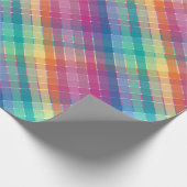 Kleurrijke hedendaagse regenboogpleinen cadeaupapier (Hoek)