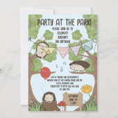 Kleurrijke Hedgehog tekening park partij kinderen  Kaart (Voorkant)