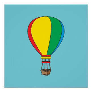 Kleurrijke Heet Lucht Ballon Perfect Poster