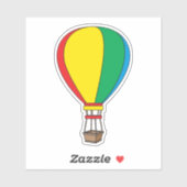 Kleurrijke Heet Lucht Ballon Sticker (Vel)
