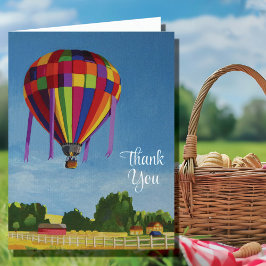 Kleurrijke Heete Luchtballon Bedankkaart
