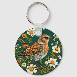 🐦 Kleurrijke Heggenmus Vogel Bloemrijke Natuur De Sleutelhanger