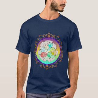 Kleurrijke Heilige Geometrie Mandala Isometrische T-shirt