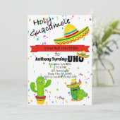 Kleurrijke Heilige Guacamole Eerste Verjaardagsfee Kaart (Staand voorkant)