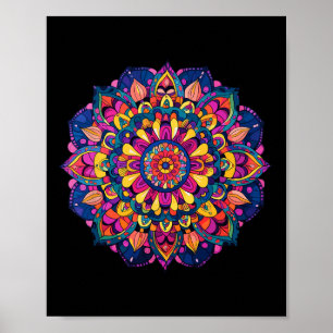 Kleurrijke Heilige Mandala Voor Meditatie En Yoga Poster