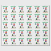 Kleurrijke heks en spin aangepaste naam Halloween Cadeaupapier (Vlak)