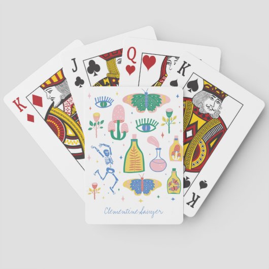 Kleurrijke Hekserige Magische Drankjes Persoonlijk Pokerkaarten (Achterkant)