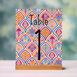 Kleurrijke Helder Roze Blauw Gele Trouwtafel Acryl Bord