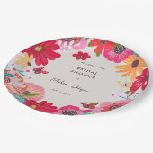 Kleurrijke helder wilde bloemen bruidsdouche papieren bordje (Gekanteld)