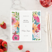 Kleurrijke helder wilde bloemen bruidsdouche servet (Insitu)