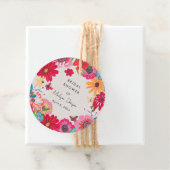 Kleurrijke helder wilde bloemen bruiloft feest bedankjes labels (In situ)