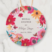 Kleurrijke helder wilde bloemen bruiloft feest bedankjes labels (Voorkant)